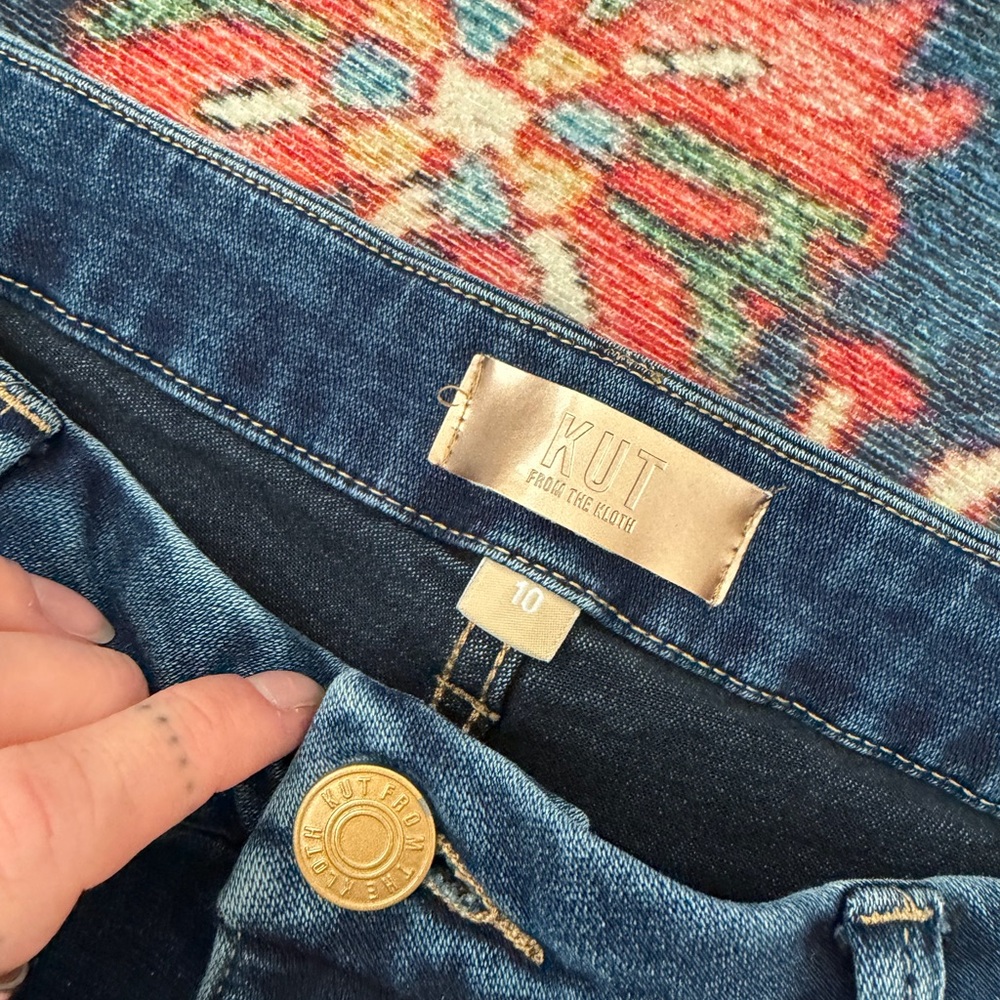 Kut from the Kloth Meg Fab ab Wide-Leg Dark Blue Jeans - Picture 3 of 7